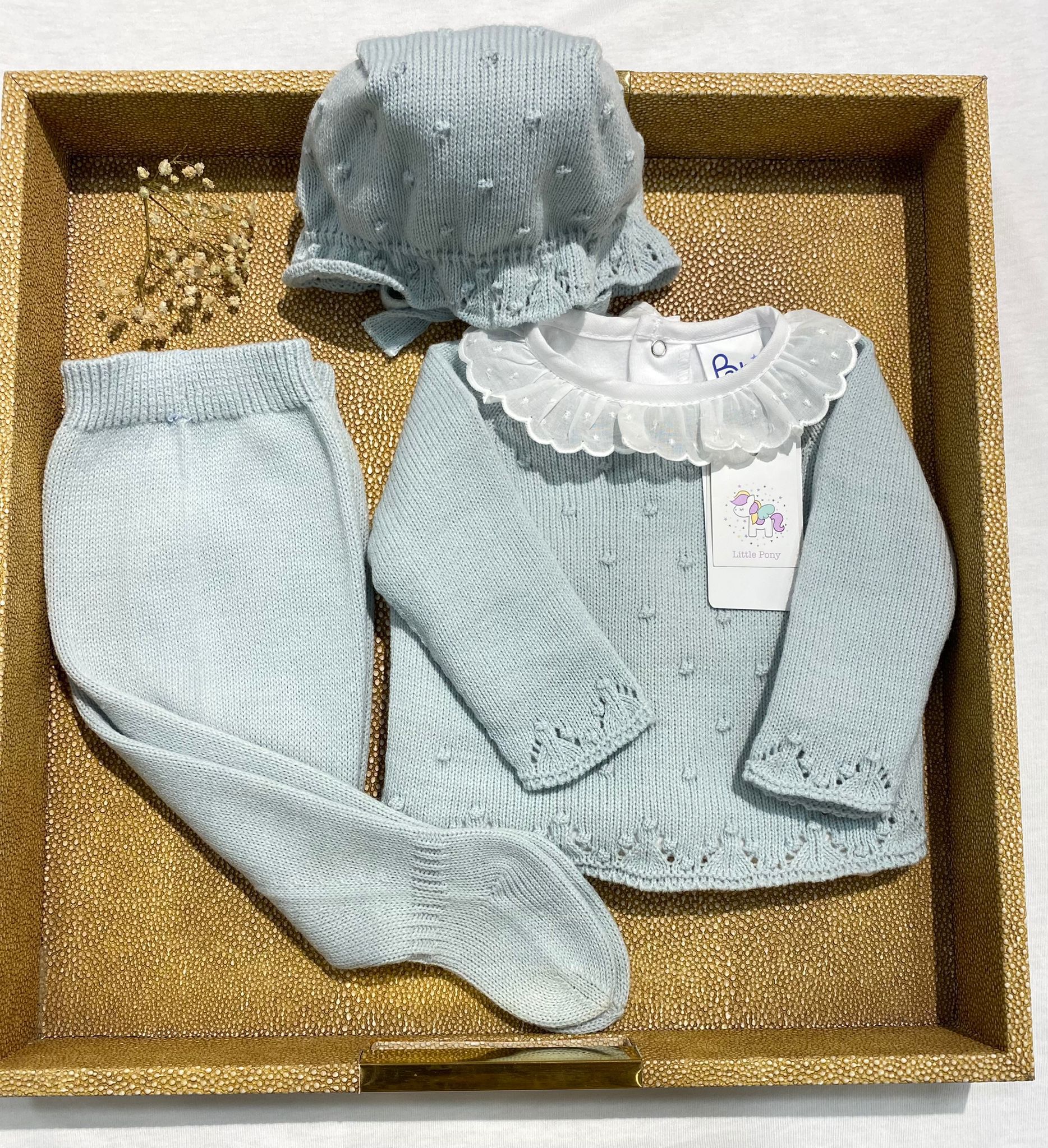 Conj. Camisola, calça e touca menta.