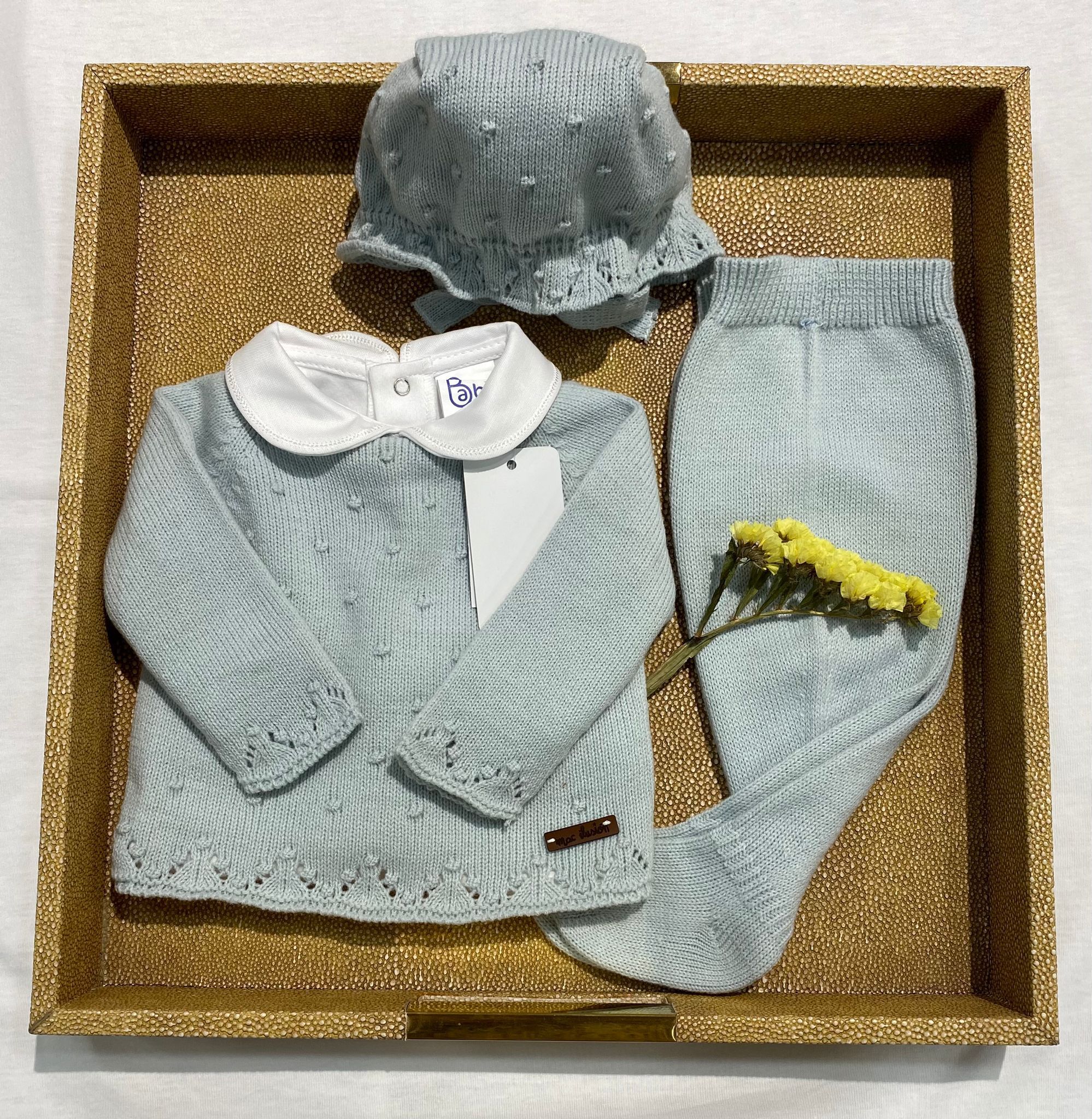 Conj. Camisola, calça e touca menta